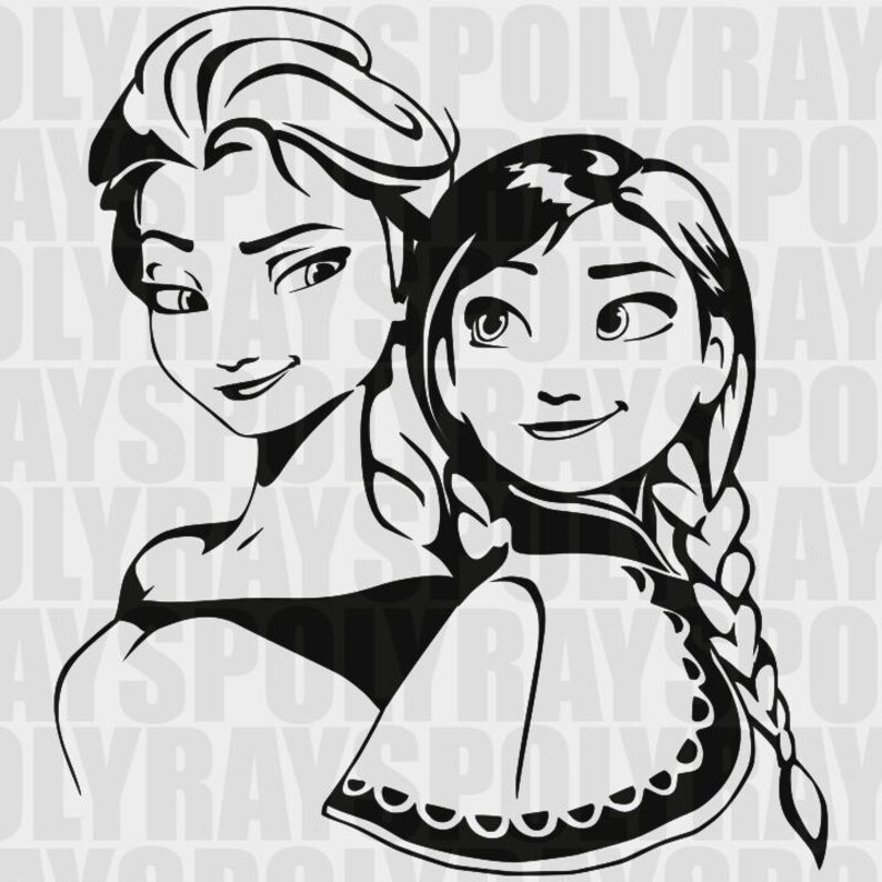 Frozen SVG Anna PNG Elsa EPS Stencils Frozen Vector Files | Etsy