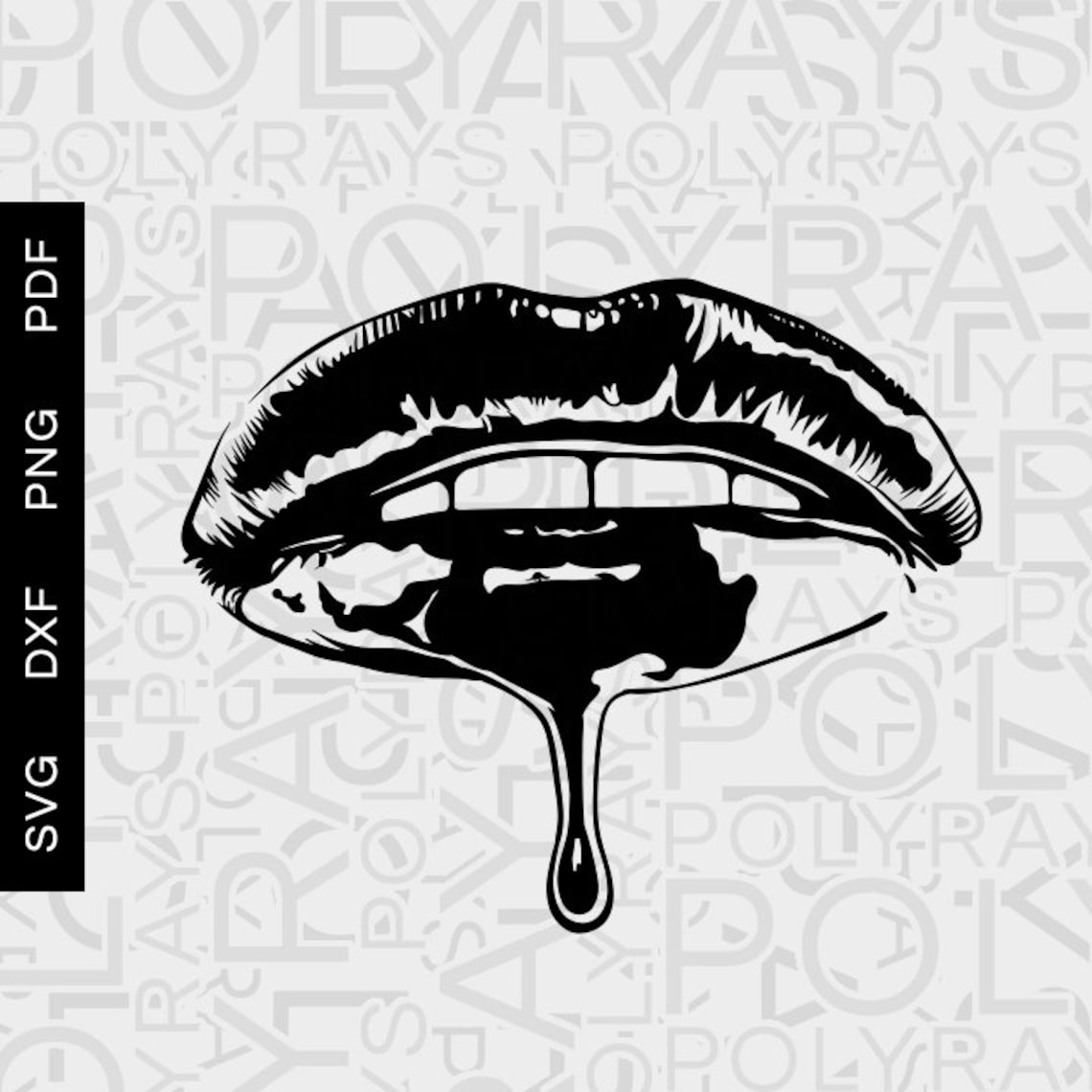 Dripping Lips svg lips dxf png pdf lipstick drip lips Etsy