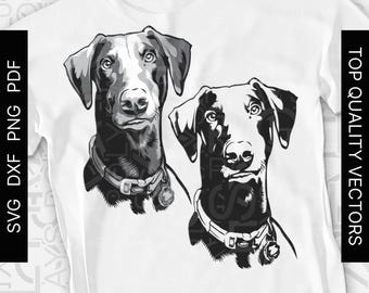 Dobermann Hund SVG, Laser geschnitten Vektor (Digitale Dateien)