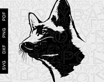 Handgezeichnete Fuchs SVG, Wolf, Hund Schnittdatei (Digitaler Download)