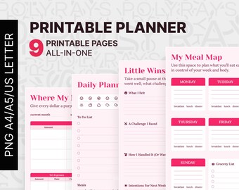 Selbstfürsorge-Planer Printable | Täglich, Wöchentlich, Budget Tracker (Digitaler Download)