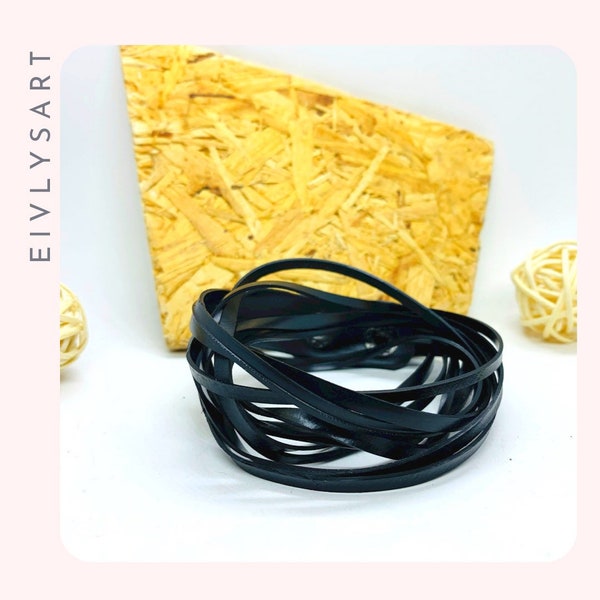 Lightweight and flexible bracelet made of recycled materials - ethical and durable modern contemporary jewelry - inner tube