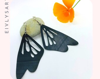 Light earrings made of recycled materials - Contemporary ethical jewelry, and durable - original gift woman #butterfly3