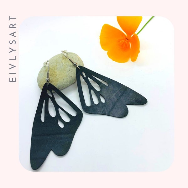 Light earrings made of recycled materials - Contemporary ethical jewelry, and durable - original gift woman #butterfly3