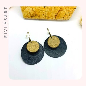 Ethical and responsible earrings made from recycled leather and inner tube sustainable earrings gift for her upcycled jewelry image 3