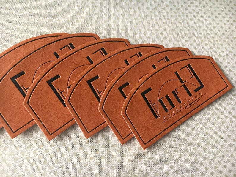 300 Custom PU Leather Patches, Faux Leather Labels, Hem Leather Label