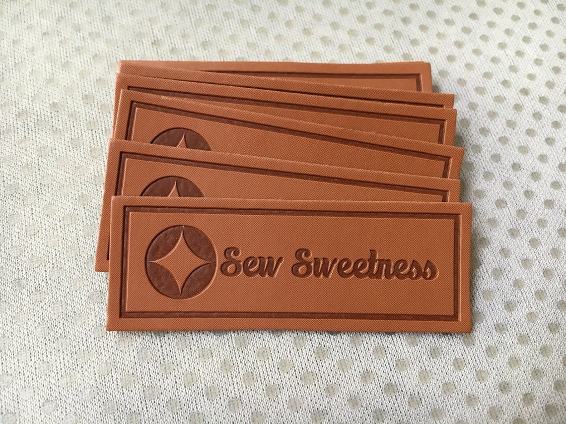 300 Embossed Faux Leather Patches Leather Branding Tags Etsy
