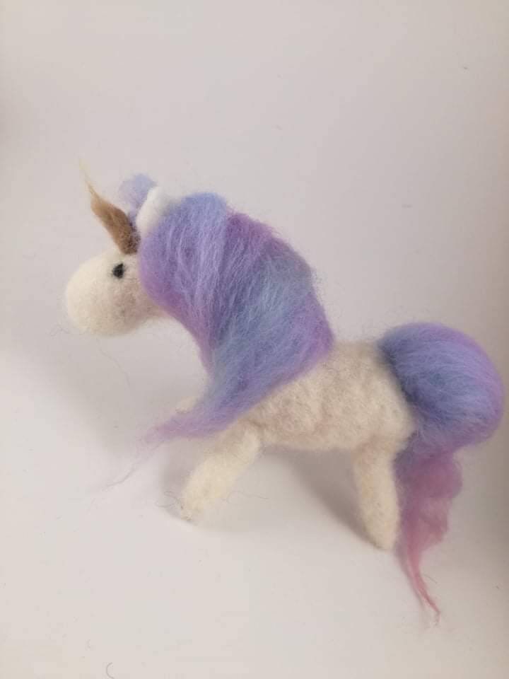 Unicorns Made by Natural Wool Tiny Beautiful Family Etsy