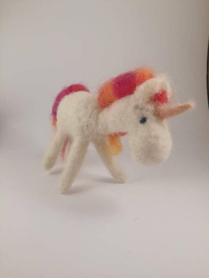 Unicorns Made by Natural Wool Tiny Beautiful Family Etsy