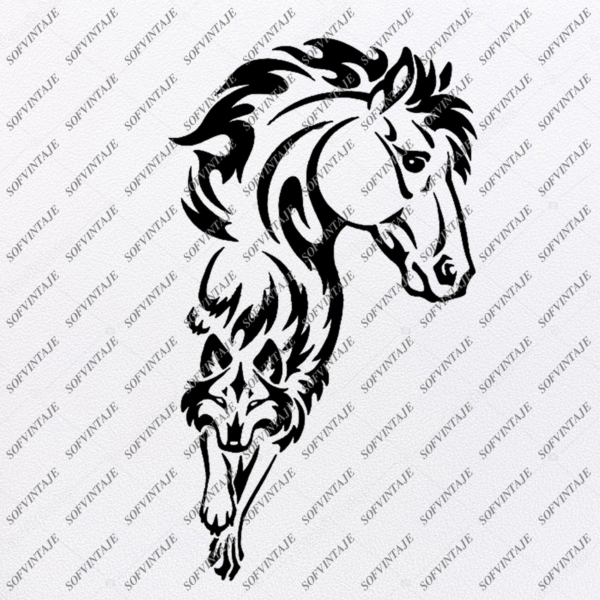 Эскиз лошади для тату