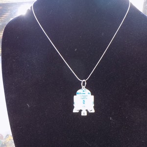 18&quot; Silver Plated Snake Chain or Black Leather Braided Wax Cord Necklace  with choice of  Star wars themed charm
