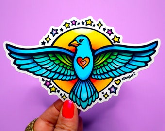 Eagle Sticker | Dove Bird Laptop Sticker | Bird Decal | Bumper Sticker | Waterproof Sticker | Hippie Water Bottle Sticker | Laptop Decal