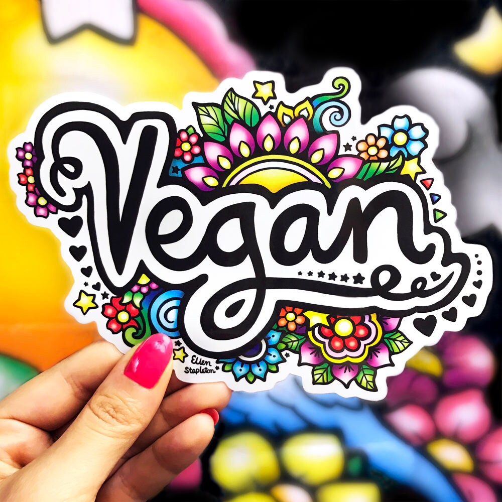 Vegan Sticker Bumper Sticker Waterproof Vinyl Sticker Vegan Etsy