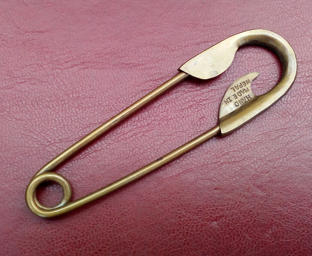 Big Safety Pin in Brass Etsy