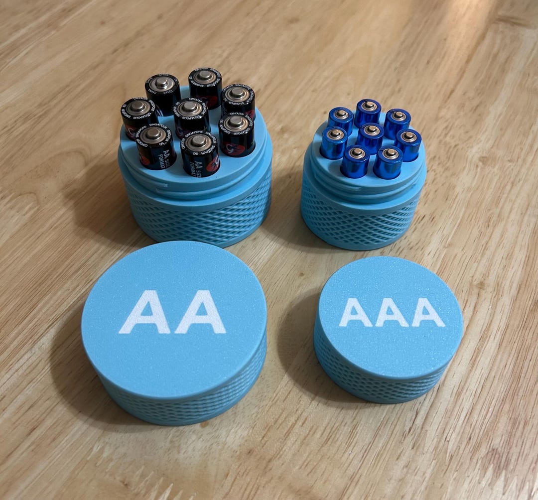 AA and AAA Battery Storage Containers, Capacity of 8 Batteries Each. - Etsy