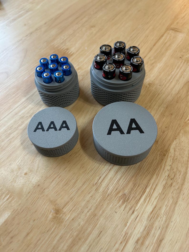 AA and AAA Battery Storage Containers, Capacity of 8 Batteries Each. - Etsy