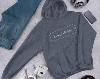 Brooke's Custom Glass | Unisex Gildan Hoodie | White Logo