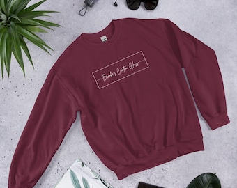 Brooke's Custom Glass | Unisex Crew Neck Sweatshirt | White Logo