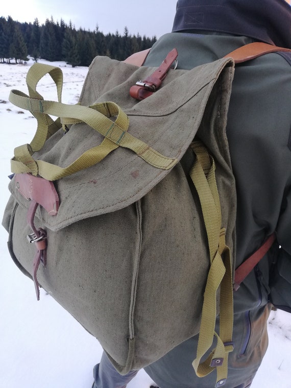 Gran lona mochila militar vintage | Etsy México