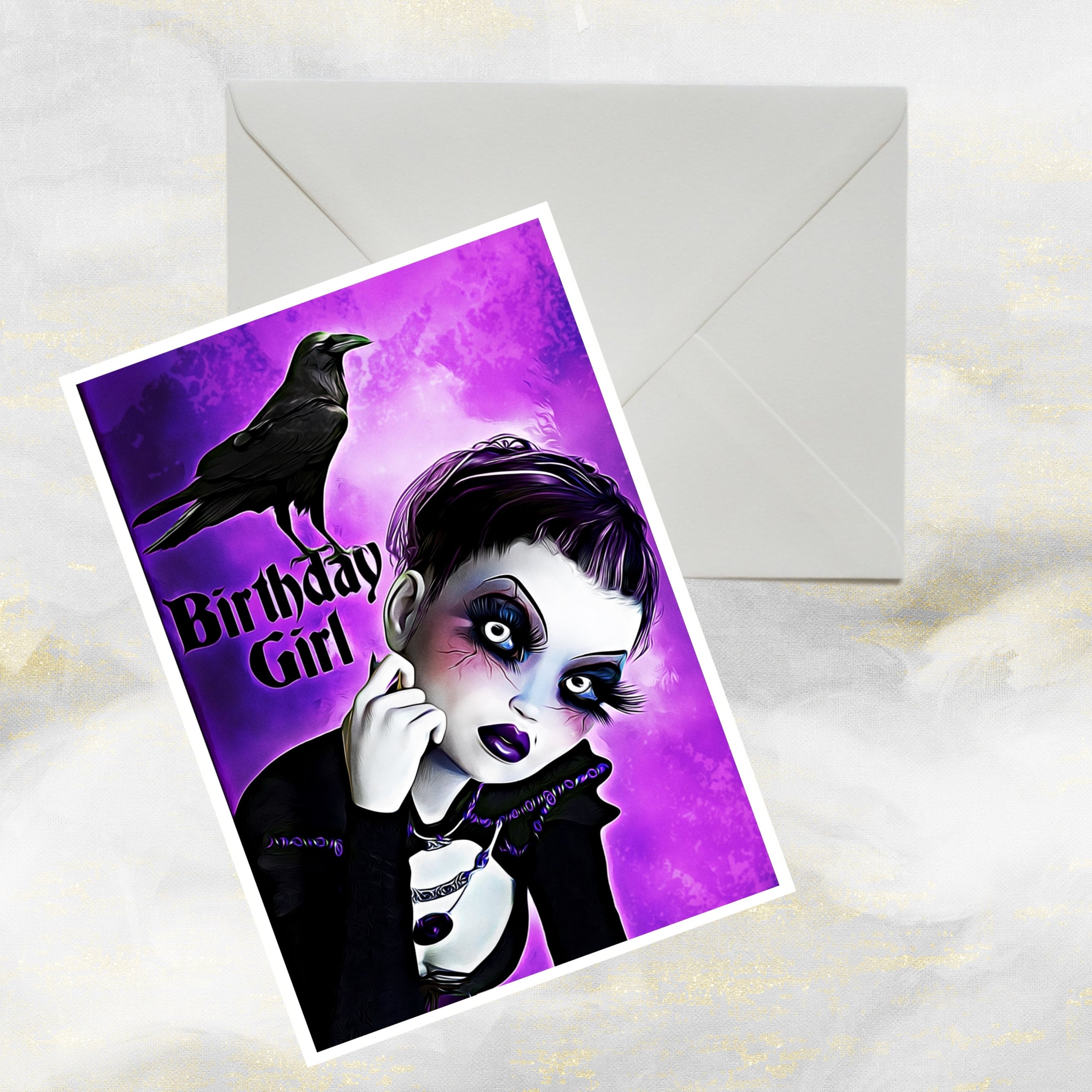 Goth Girl Birthday Card Goth Girl Greetings Card Gothic Etsy UK