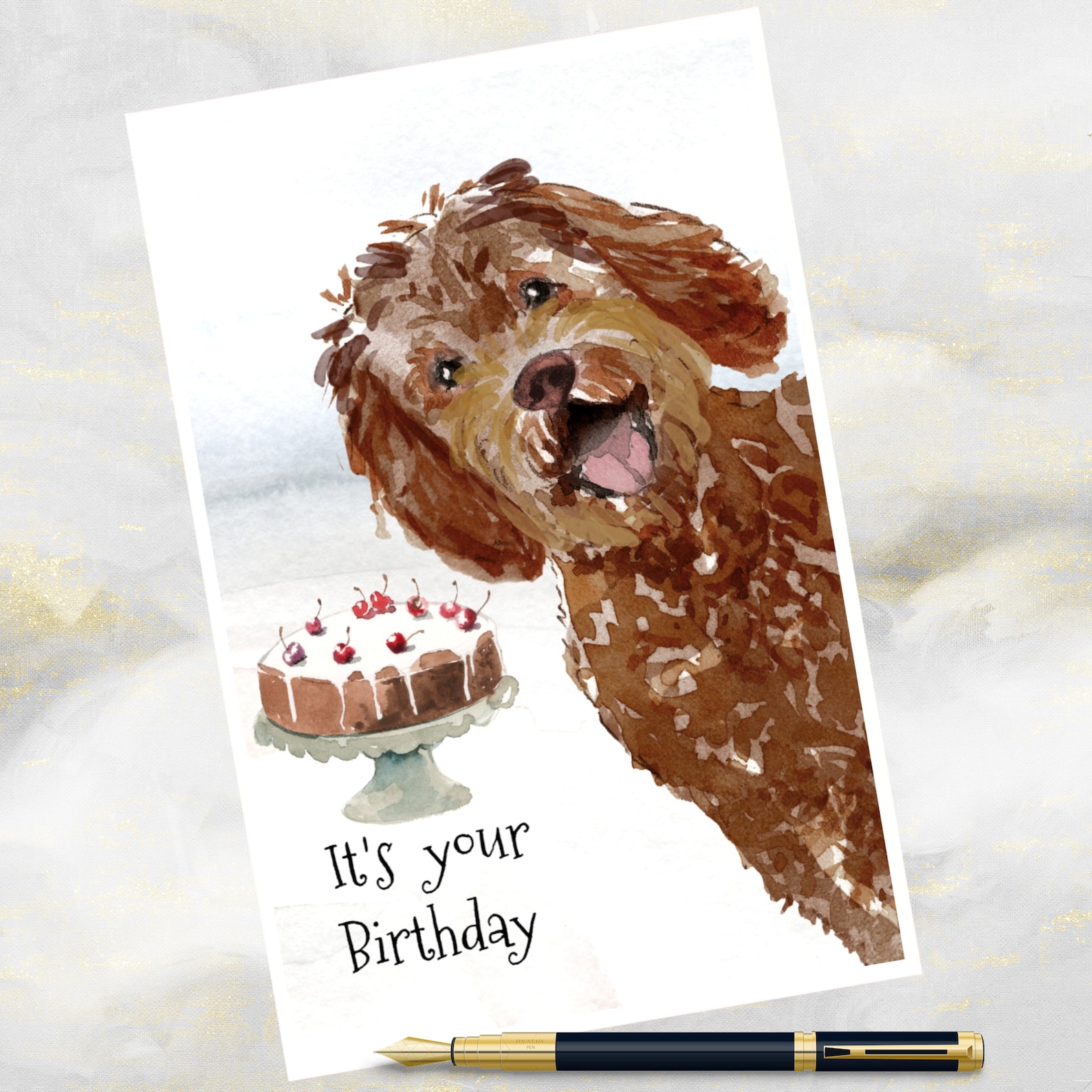 Labradoodle Dog Birthday Card Labradoodle Greetings Card Etsy UK