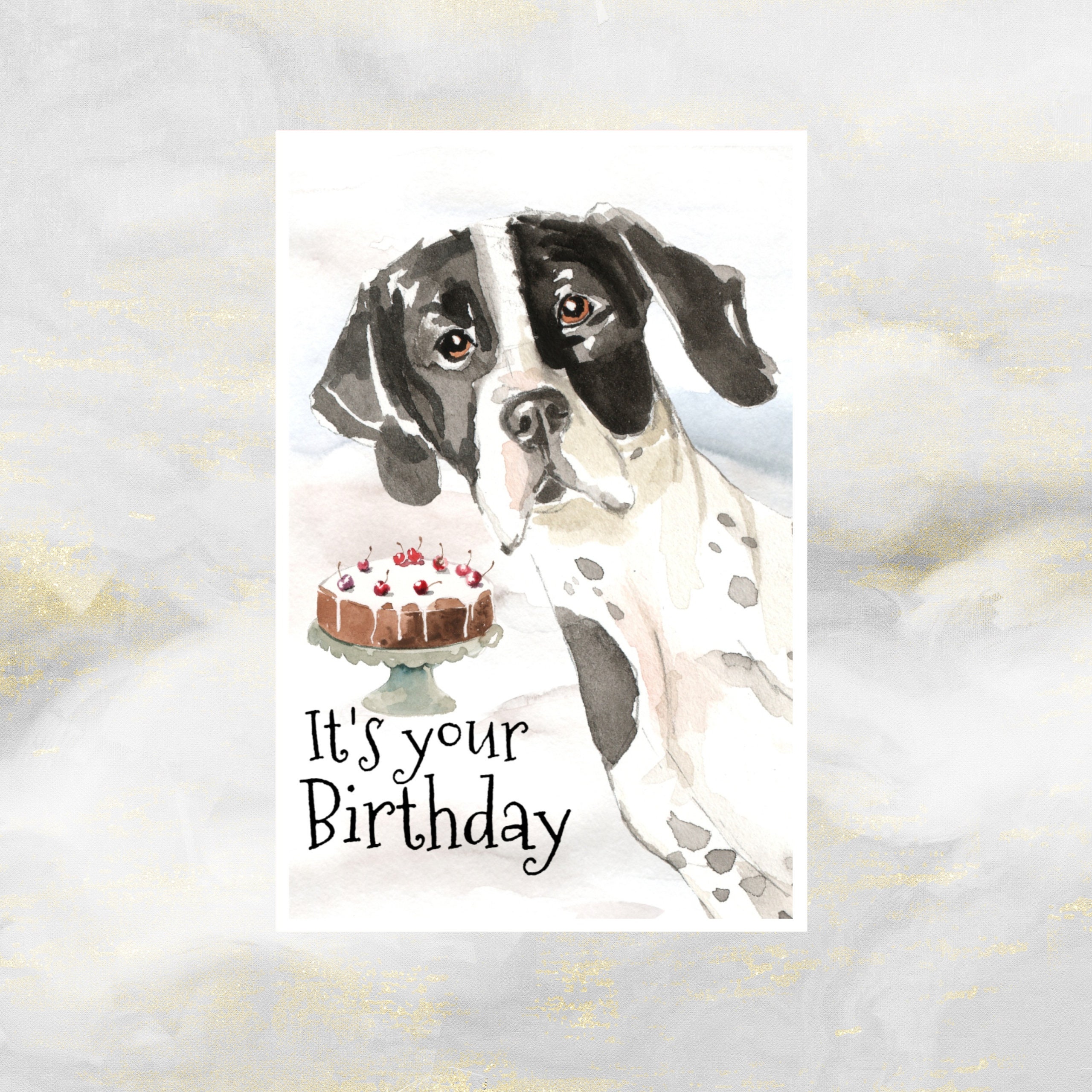 English Pointer Dog Birthday Card Pointer Dog Greetings Card Etsy UK