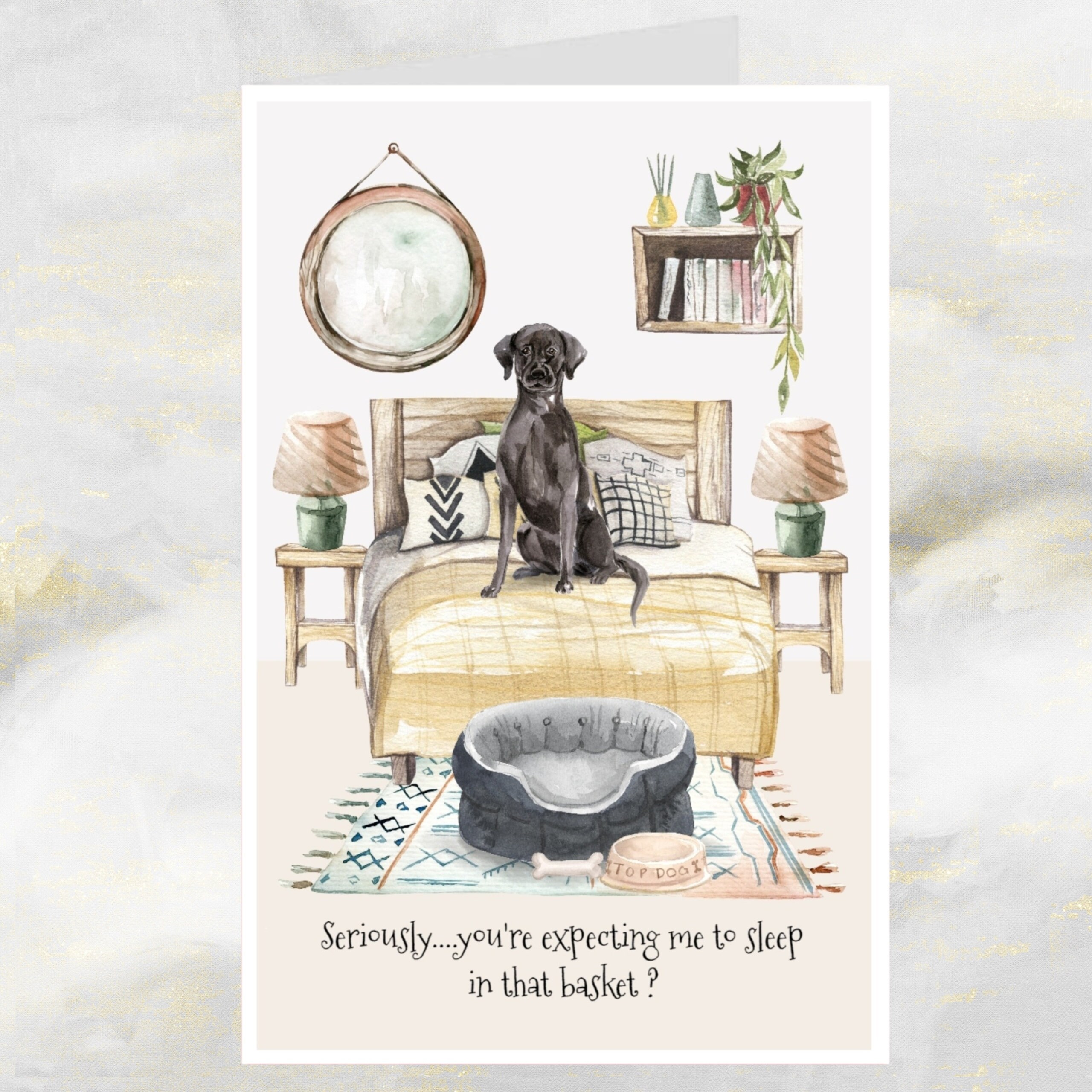 Black Labrador Dog Greetings Card Funny Black Lab Dog Card Etsy
