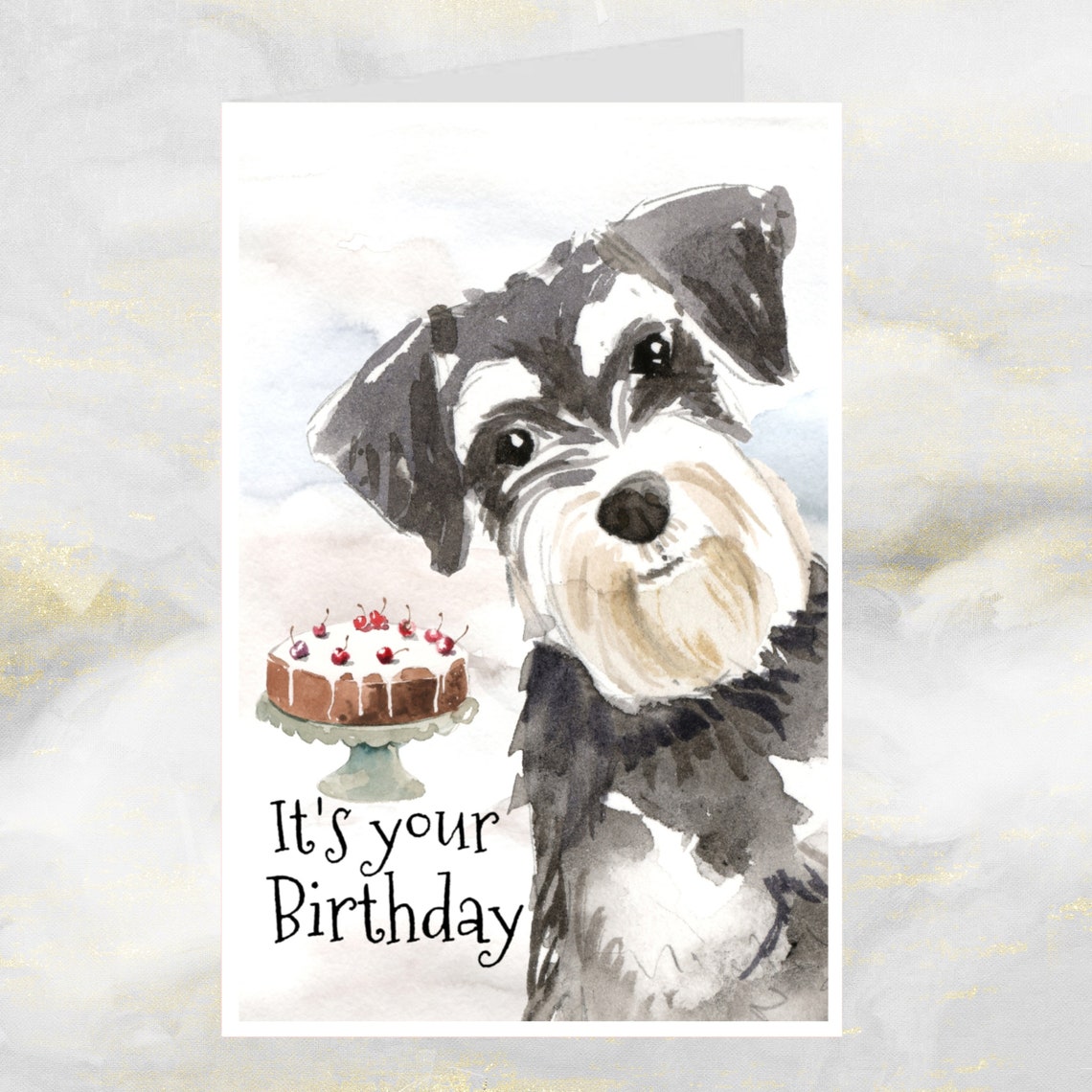 Schnauzer Dog Birthday Card Schnauzer Dog Greetings Card Etsy