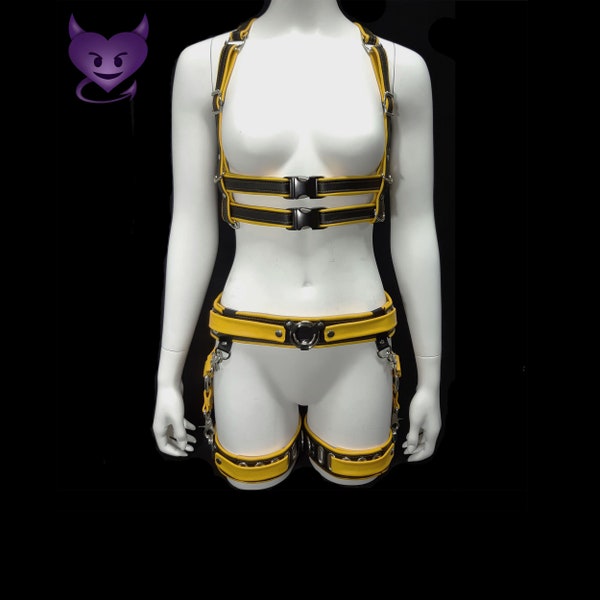 Full Body Double Belt Harness by Deviant Leather