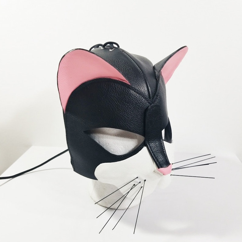 Leather Kitten Cat Hood by Deviant Leather Etsy UK
