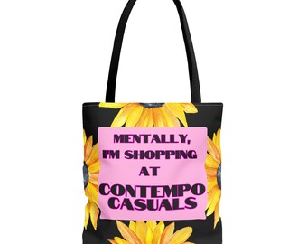 Shopping at Contempo 16" Tote, 90s Tote, 90s Fashion, 90s Trend, Contempo Casuals, Reusable Tote, Shopping Tote, Y2K Style, 90s Style Tote