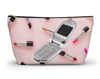 Flip Phone Large Cosmetic Case, Makeup Case, Clutch, Y2K Fashion, Travel Pouch, T-Bottom, Travel Bag, Cosmetic Bag, Y2K Outfit, Y2K Trends