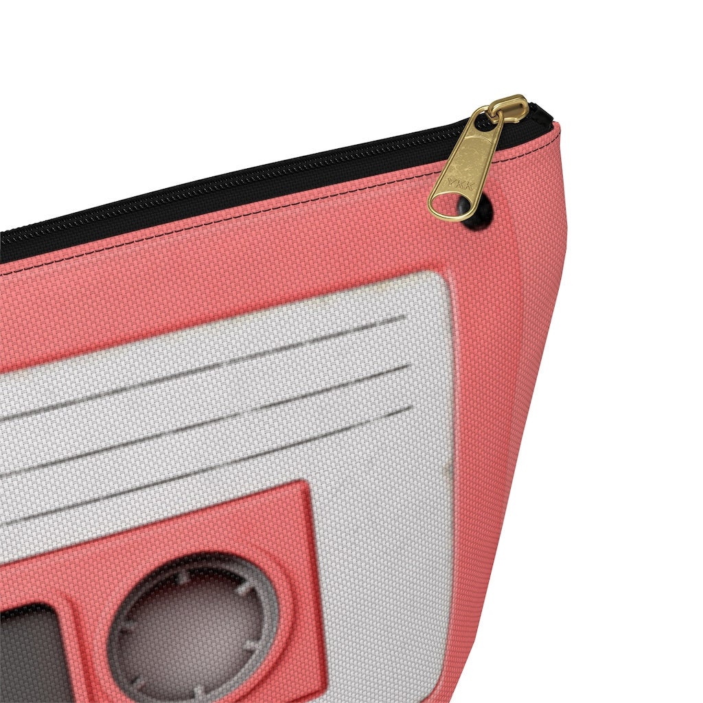 Cassette Tape Large Accessory Case, Makeup Case, Clutch, 80s