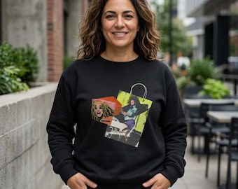 Contempo Box and Shopping Bag Sweatshirt | Printed on a Champion Sweatshirt | 90s Fashion, 80s Fashion, Retro Fashion