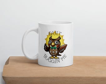 ACNH owl White glossy mug