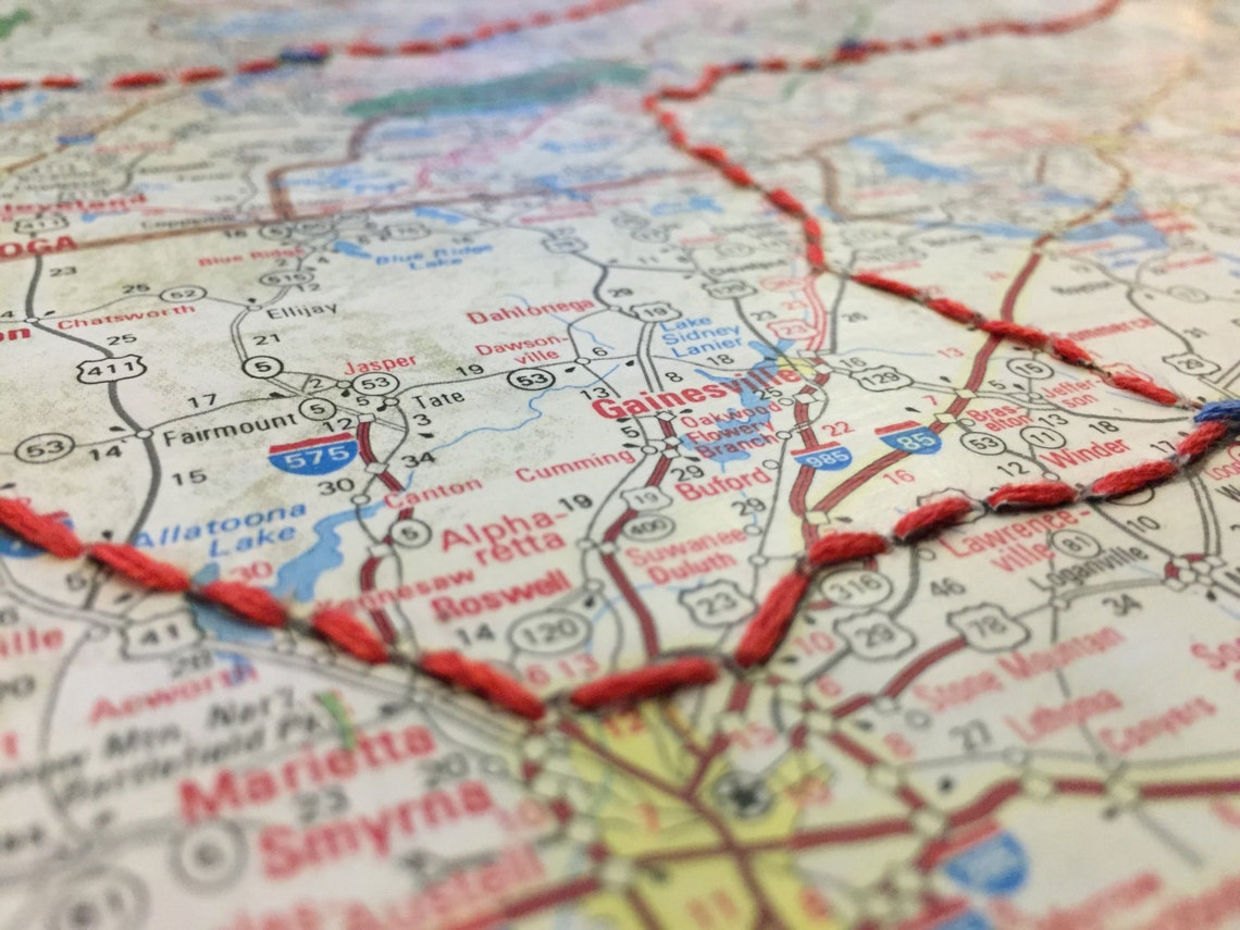 Customized Road Trip Map Etsy