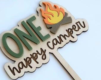 First birthday one happy little camper set/ cake topper 1st birthday/ first birthday decor