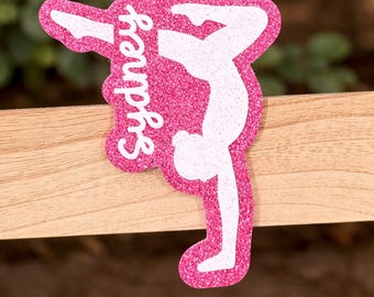 Personalized Acrylic Gymnast Bag Tag • Custom Name Dance Backpack Charm