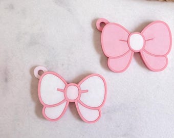 Personalized Bow Charm - Cup Charm -Keychain Accessory | Laser Cut Acrylic Bow | Cute Gift Idea -Stanley cup charms- Owala cup charms-