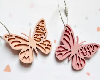 Butterfly bag tag/ lunch box accessory/ backpack tags/ butterfly accessories