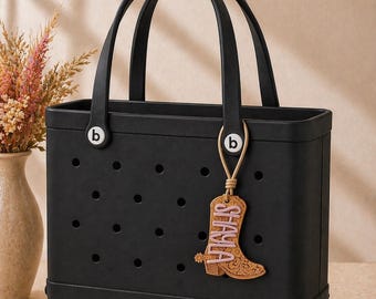 Western Boot Bogg Bag Charm | Personalized Western Bag Tag | Cowgirl Keychain | Custom Name Boot Charm | Gift for Her