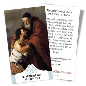 The Traditional Act of Contrition  Holy Cards (New for 2018) - Bulk Packs of 50 & 100 cards