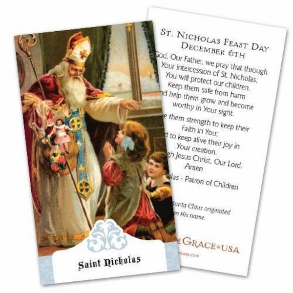 St Nicholas Prayer Holy Cards - Bulk Packs of 50 & 100 cards