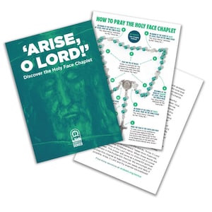 Arise O Lord! Discover the Holy Face Chaplet Holy Card, NEW Bulk Packs of 50 & 100 cards
