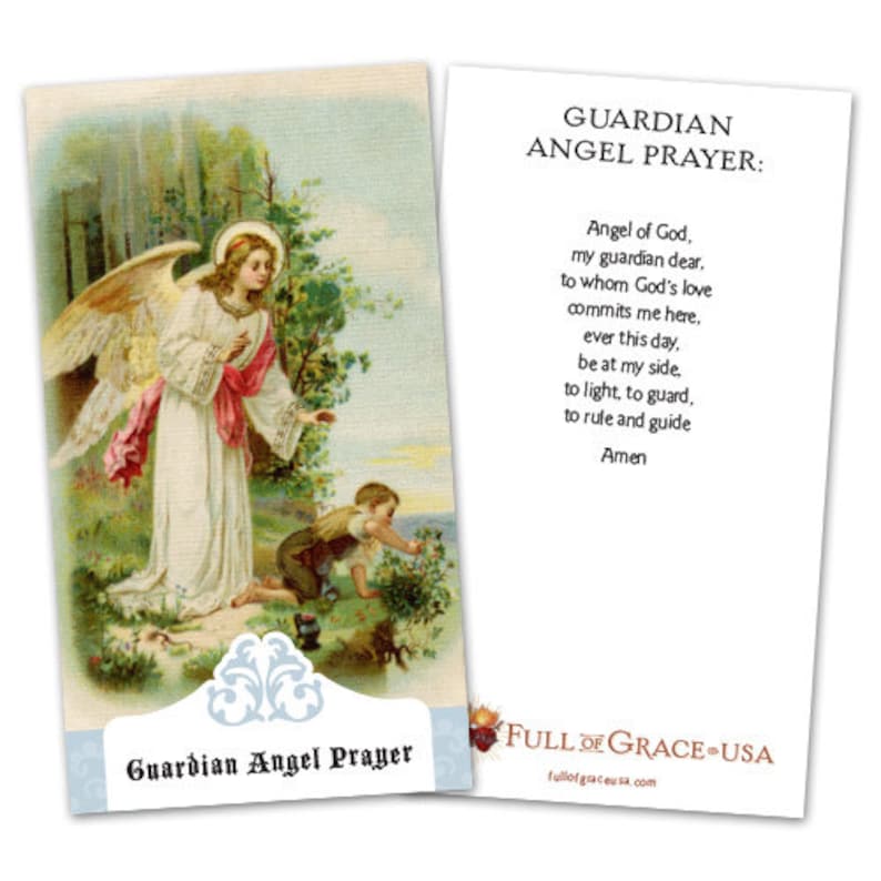 Guardian Angel Prayer Holy Cards Bulk Packs of 50 & 100 Cards Etsy