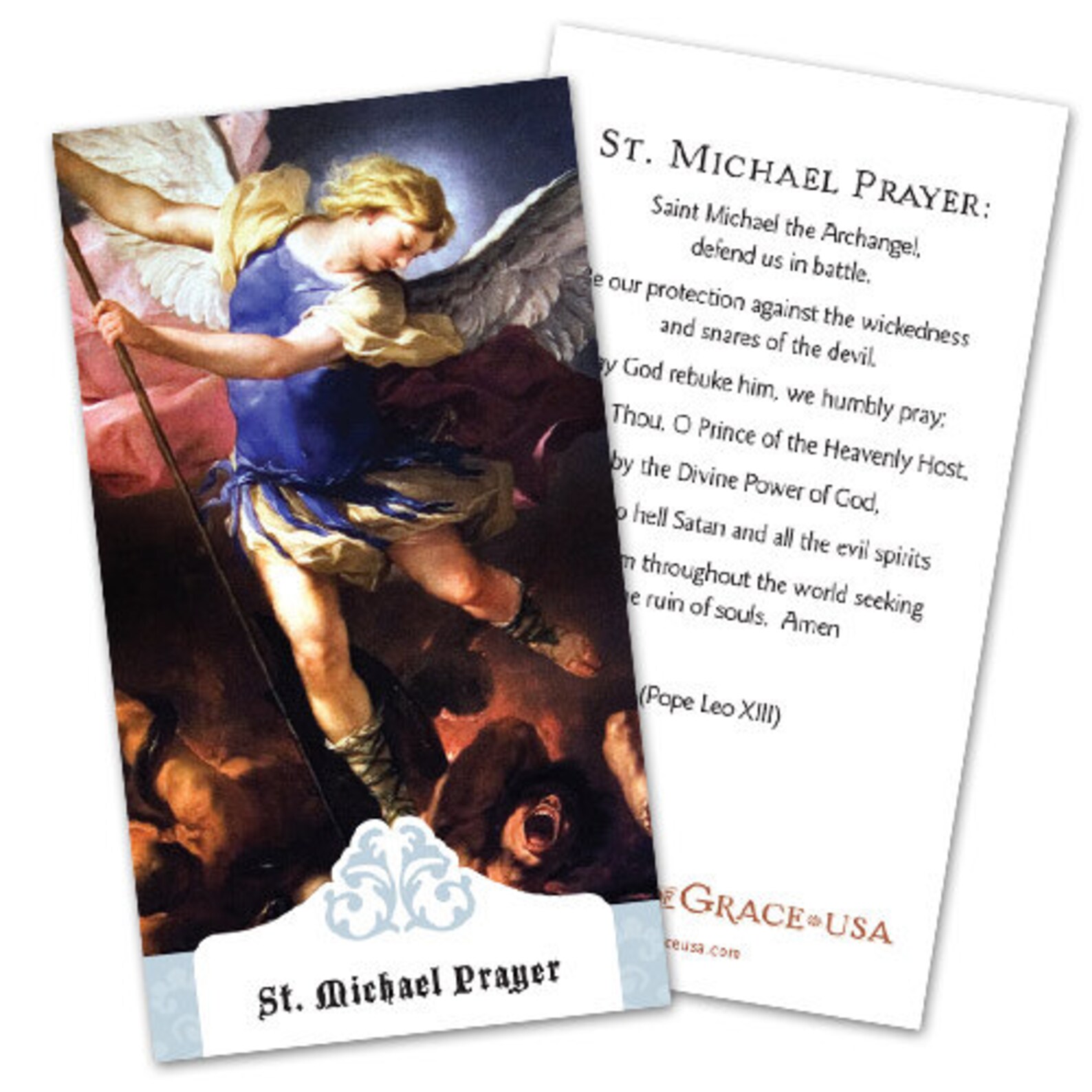 St Michael Prayer Holy Card Bulk Packs of 50 & 100 Cards Etsy