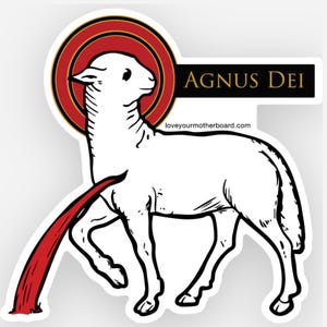 Red Agnus Dei (Lamb of God) Sticker Decal 4-pack NEW