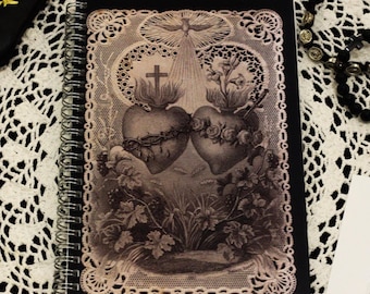 Sacred Heart/Immaculate Heart Lined Journal, Made in the USA