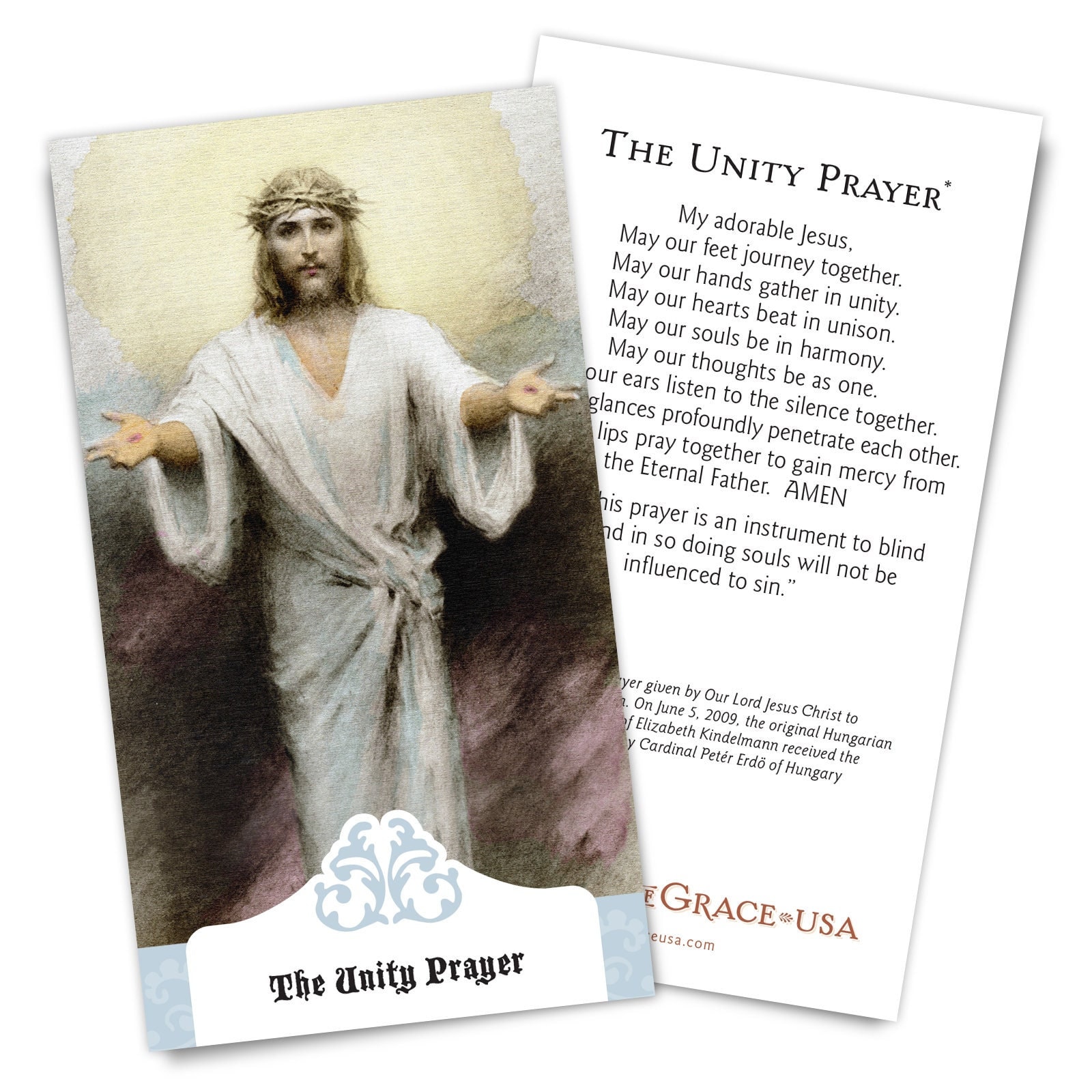 The unity prayer holy card bulk packs of 50 100 cards new etsy