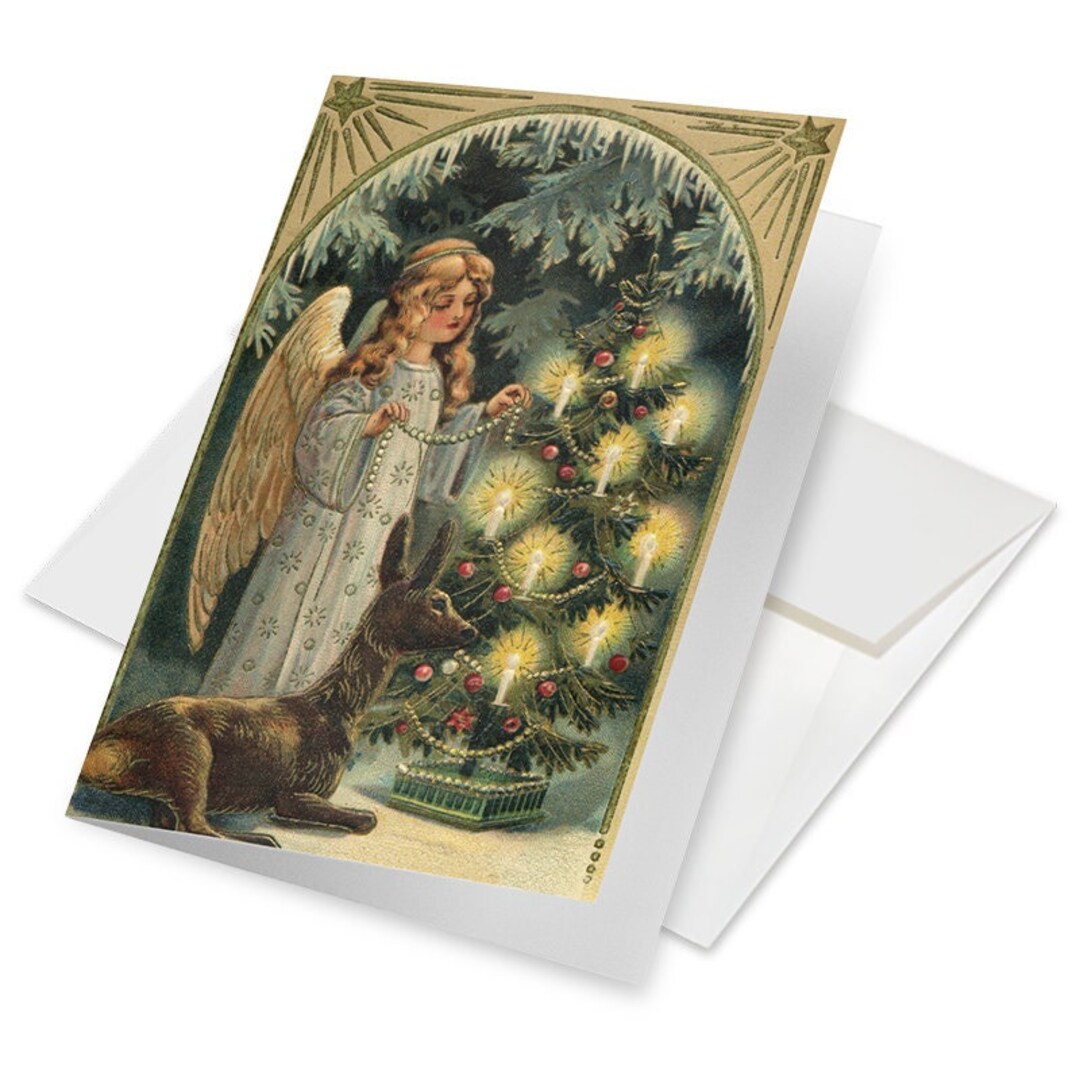 Christmas Angel Christmas Cards, Box of 10 on Premium Recycled Paper Etsy
